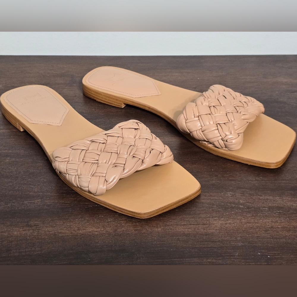 Marc Fisher Ltd. Reanna Leather Woven Flat Sandals Women's Size 10M - Picture 3 of 12